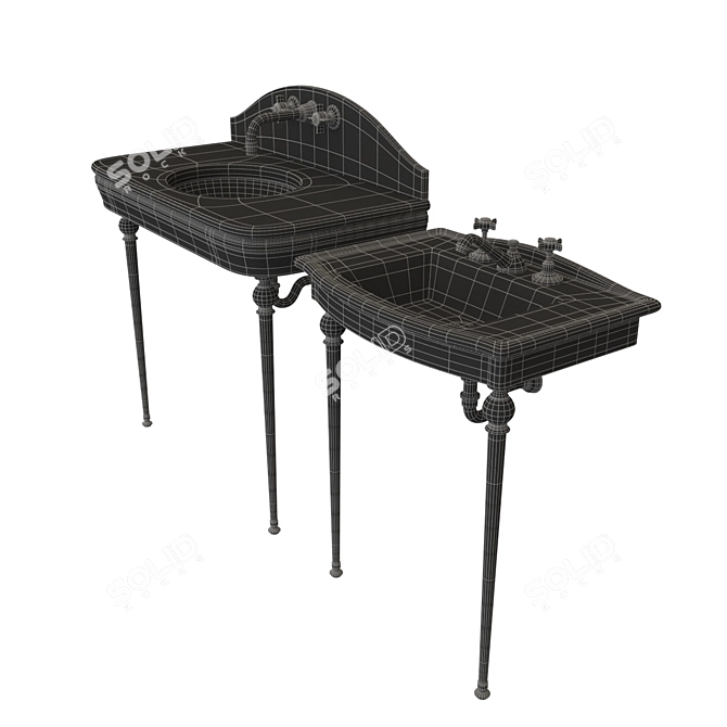 Elegant Devon&Devon Console & Tap Set 3D model image 3