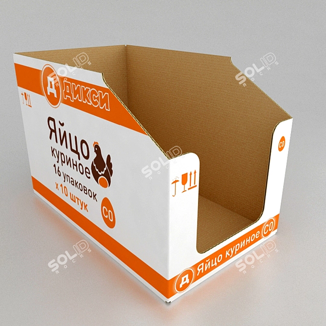 Eggcellent Corrugated Box: Secure & Convenient 3D model image 2