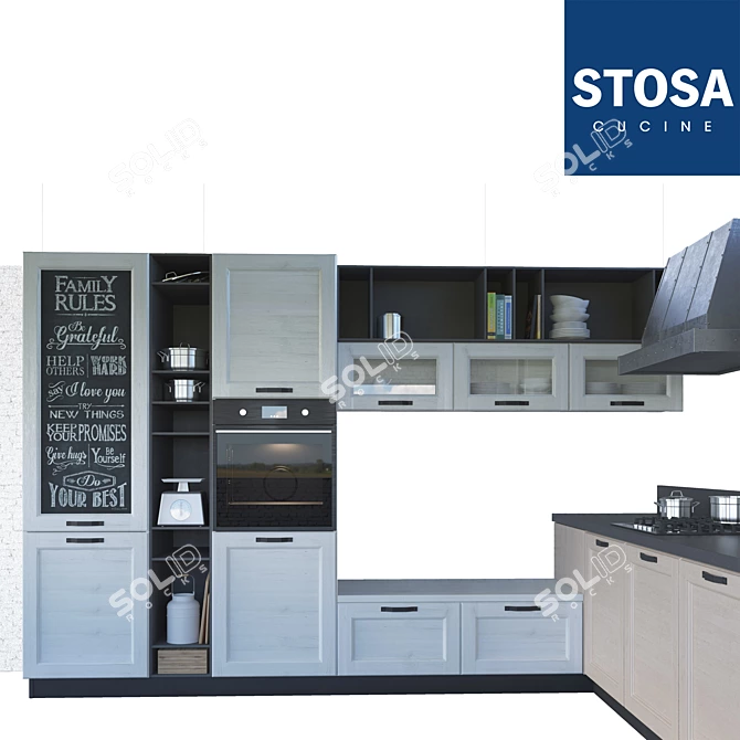 Stosa Cucine York: Elegant Garage Style 3D model image 2