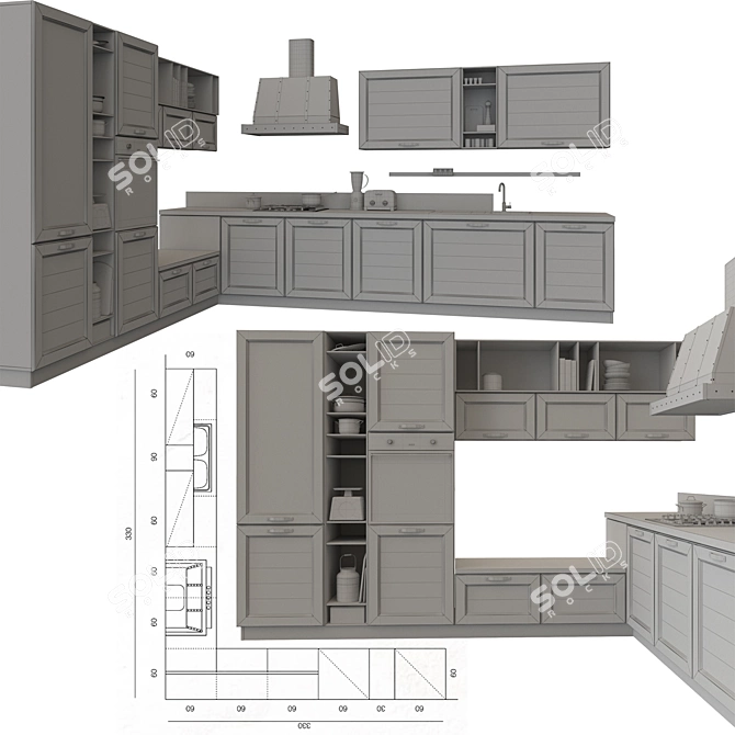 Stosa Cucine York: Elegant Garage Style 3D model image 3