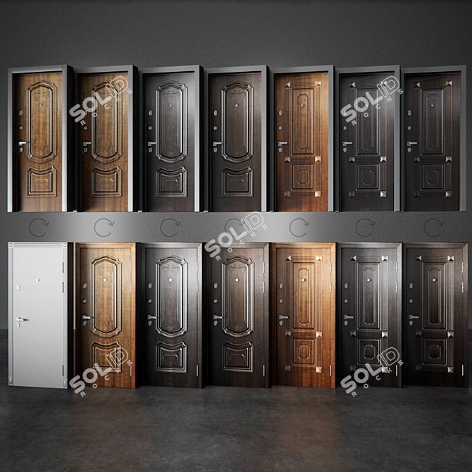 Torex Professor: Elegant Metal Entrance Doors 3D model image 1