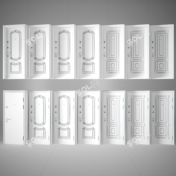 Torex Professor: Elegant Metal Entrance Doors 3D model image 3