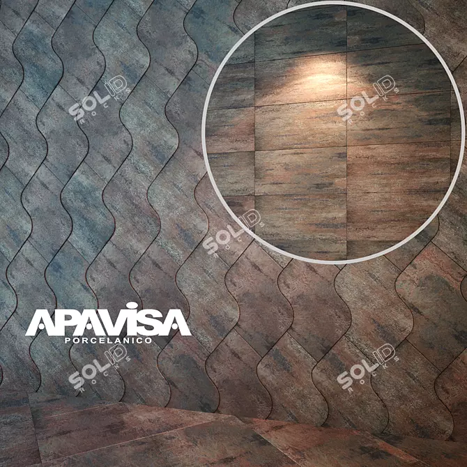 Copper Wave & Lappato Tiles 3D model image 1