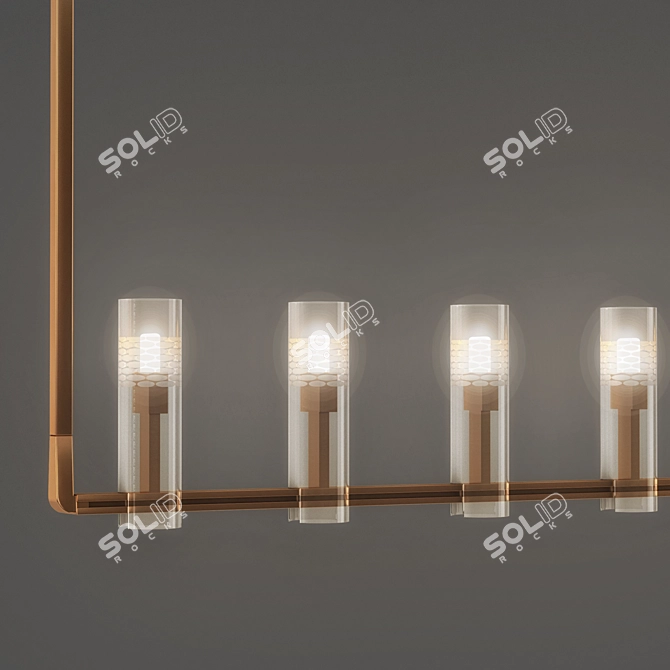 Handcrafted Brass Chamont Chandelier 3D model image 2