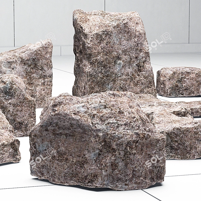 Stone Chip Collection - High-Quality 3D Textured Models 3D model image 2