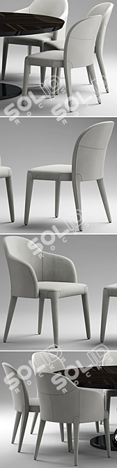 Fendi Audrey Chair: Elegant Table and Chairs Set 3D model image 2