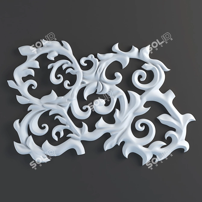 Elegant Decorative Molding 3D model image 1