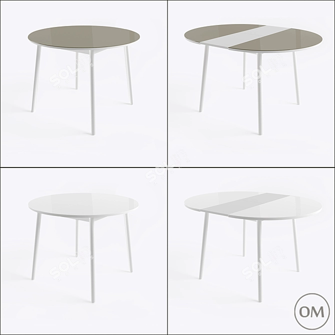 Round Expandable Table 3D model image 1