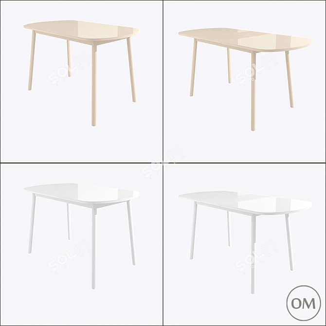 Round Expandable Table 3D model image 3