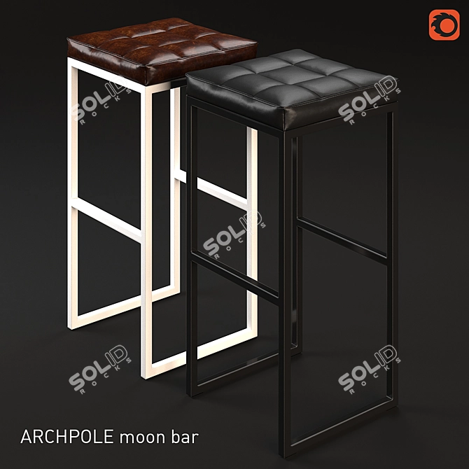 Modern Chocolate Bar Stool 3D model image 1