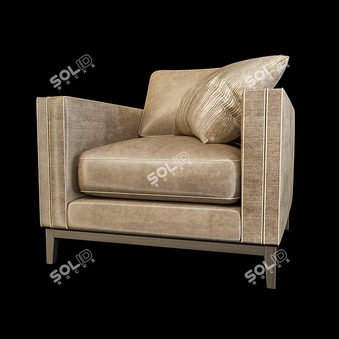 Luxury Hockney Deluxe Armchair 3D model image 1