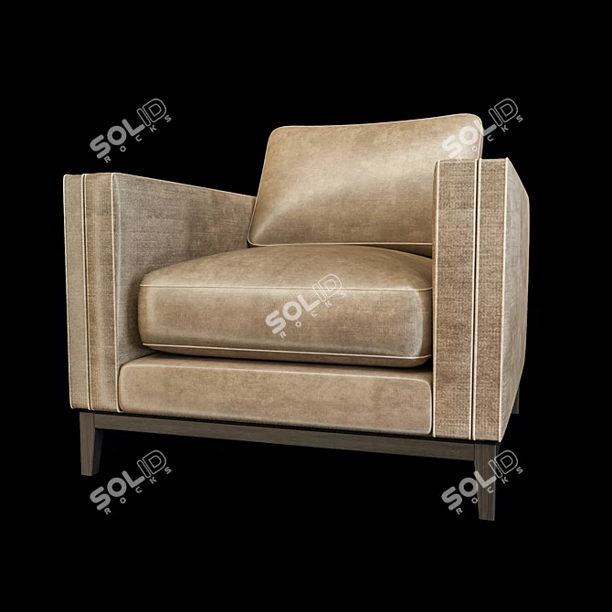 Luxury Hockney Deluxe Armchair 3D model image 3