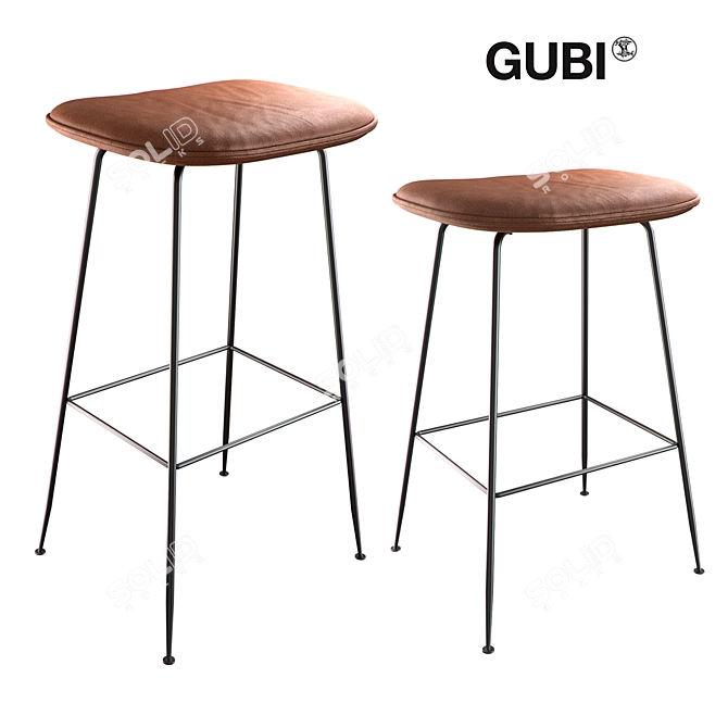 Elegant Gubi Beetle Bar Stool 3D model image 1