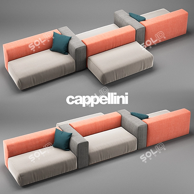 Contemporary Cappellini Oblong Sofa 3D model image 1