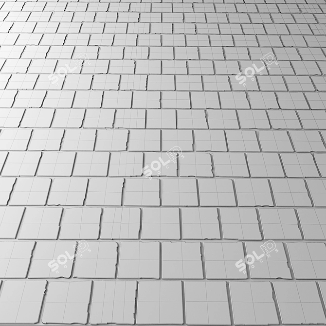 Rustic Cobblestone Pavers 3D model image 3