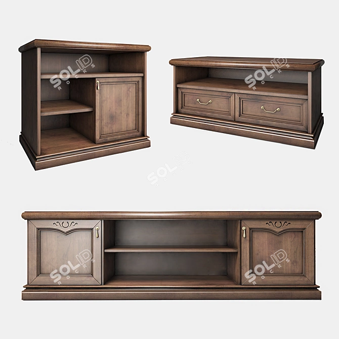 Nostalgia Traditional TV Cabinets: Exquisite Camelgroup Designs 3D model image 1