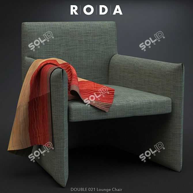 Roda Double Lounge & Teka Coffee Table 3D model image 2