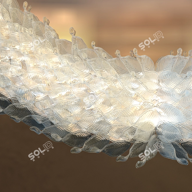 Elegant Venetian Leaf Mirror 3D model image 2