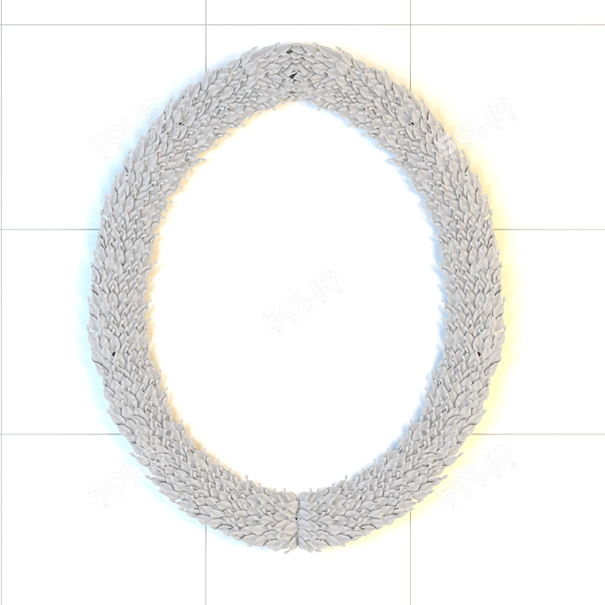 Elegant Venetian Leaf Mirror 3D model image 3