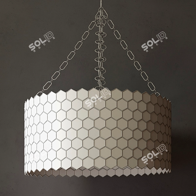 Elegant Capiz Pendant Light 3D model image 2