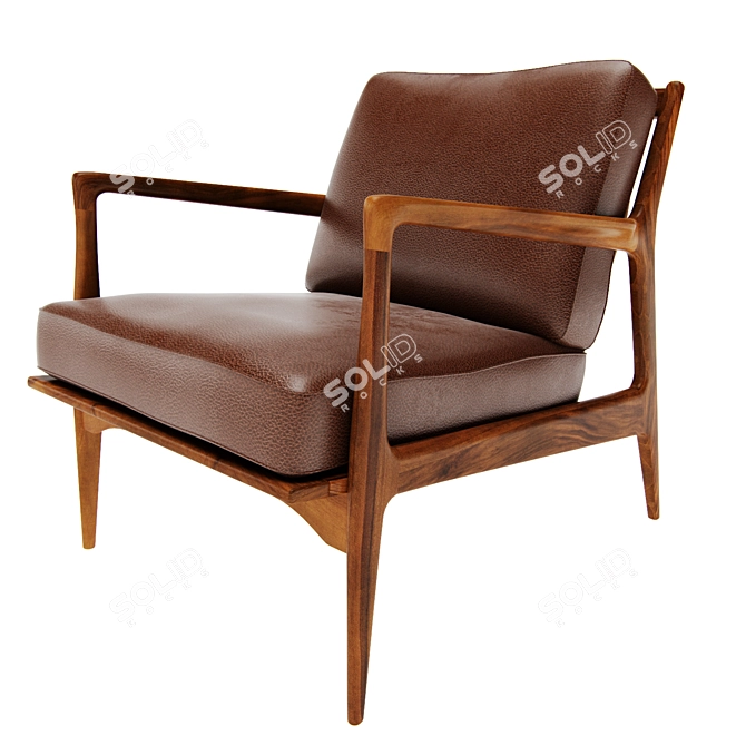 Vintage Scandinavian Lounge Chair 3D model image 1