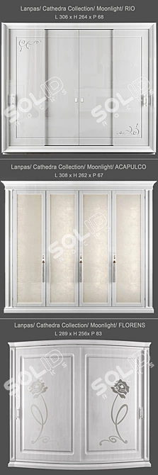 Elegant Lanpas Cathedra Cabinets 3D model image 2