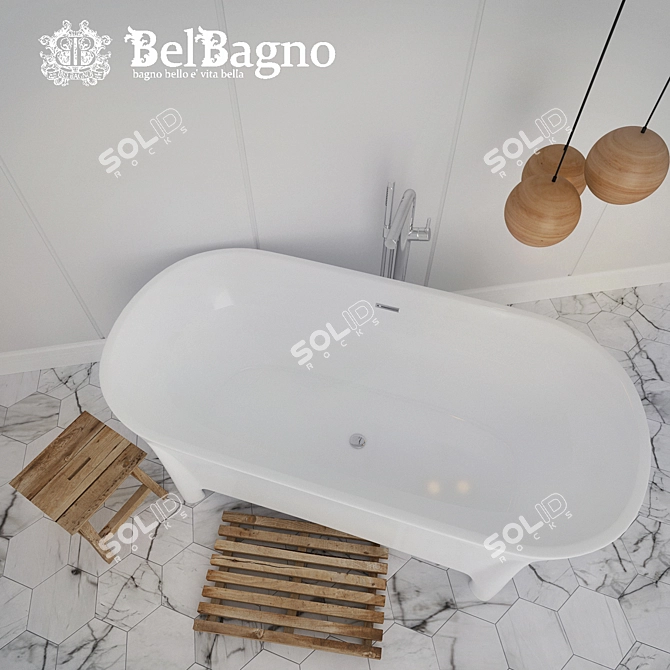 Luxury Bath BelBagno | 170x80x62 cm 3D model image 3