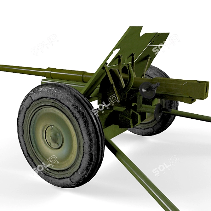 WWII M-42 Gun 3D model image 3