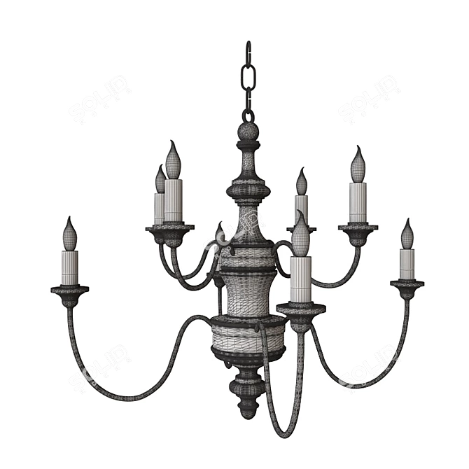 All-Inclusive Vray 3DS Max Chandelier 3D model image 2