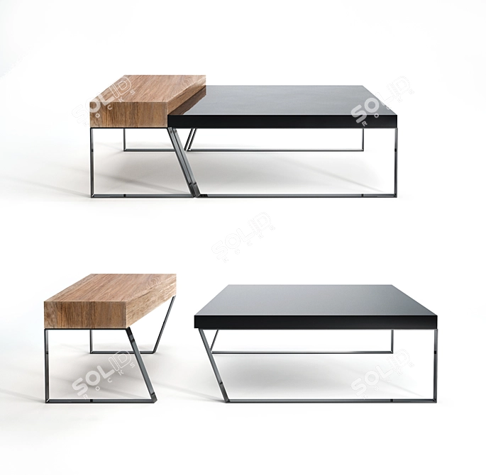 Modern Wooden Coffee Table 3D model image 1