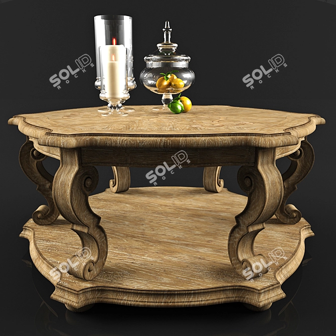 Sophisticated Solana Hexagonal Cocktail Table 3D model image 1