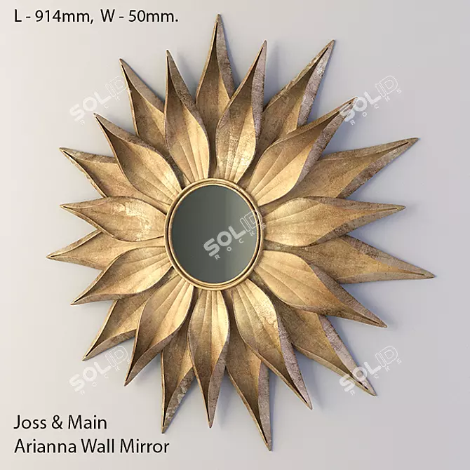 Elegant Joss & Main Wall Mirror 3D model image 1