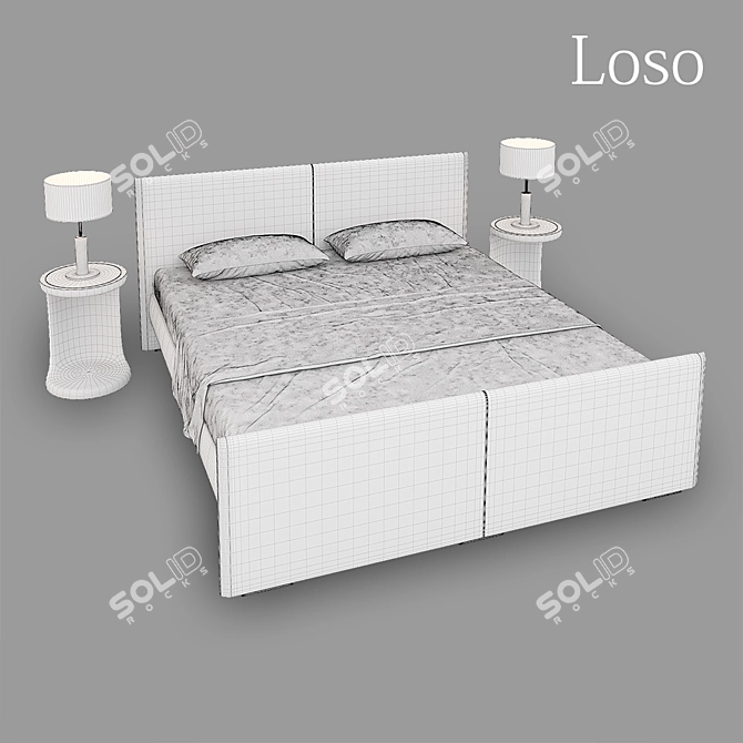 Luxury Leather Bed: 3ds Max, VRay, High Quality 3D model image 2