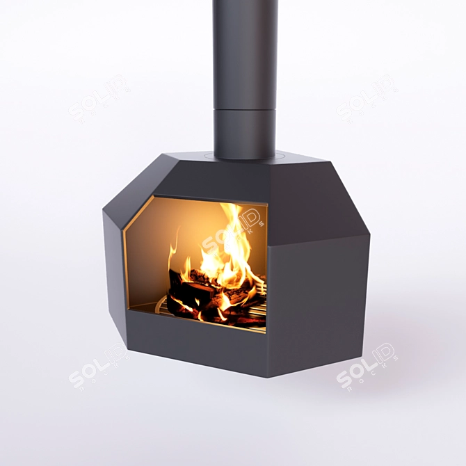 Elegant Corner Fireplace 3D model image 1