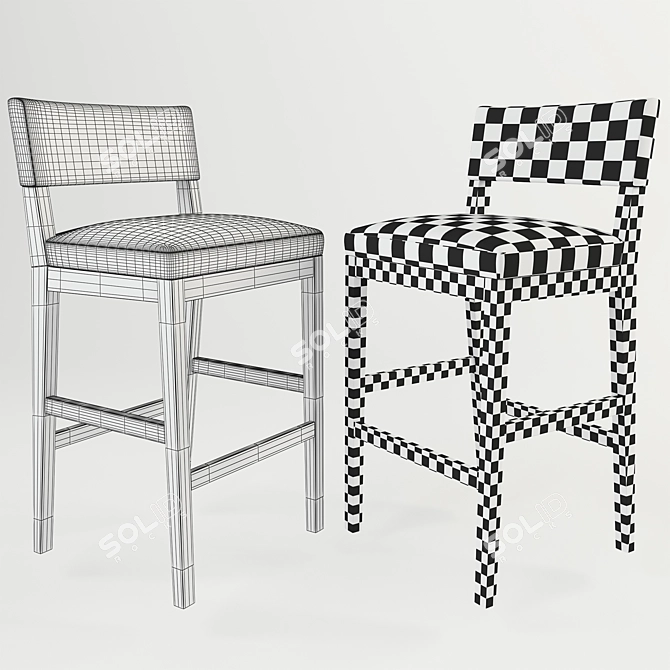 Sleek Seri Willy Bar Stool 3D model image 3