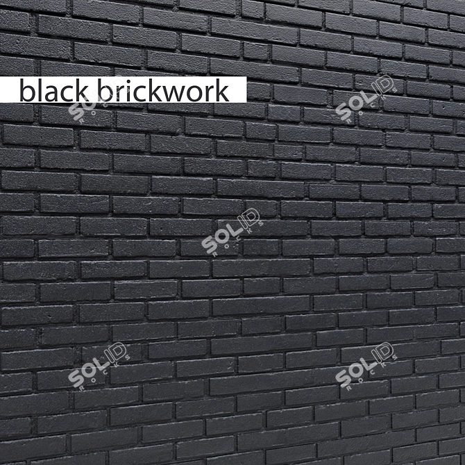 Sleek Black Bricks 3D model image 1