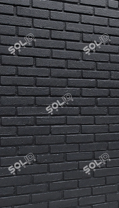 Sleek Black Bricks 3D model image 2