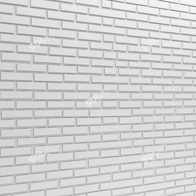 Sleek Black Bricks 3D model image 3