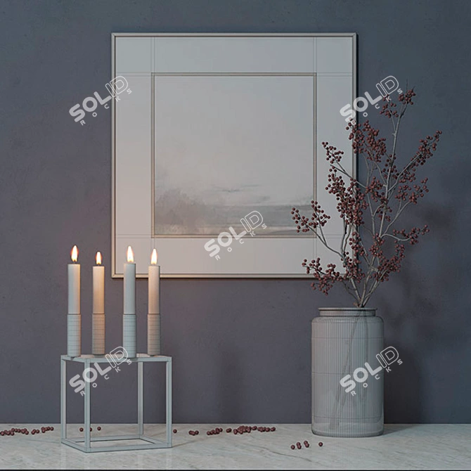 Elegant Rowan Decor Set 3D model image 2