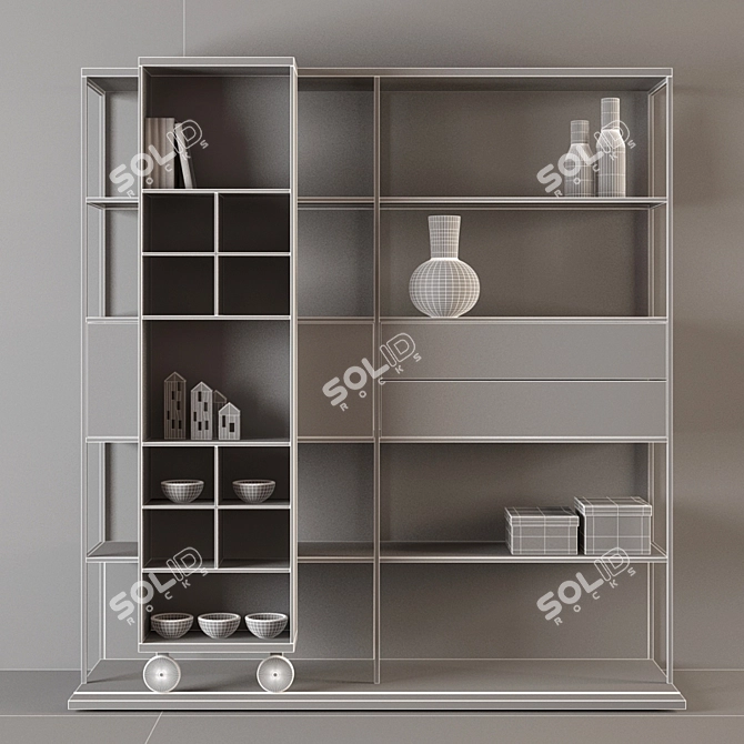 IntelliShelf Open Bookcase: Stylish and Functional 3D model image 2