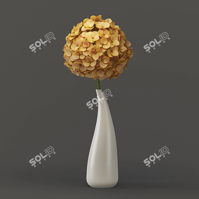 Elegant Hydrangea Vase Arrangement 3D model image 1