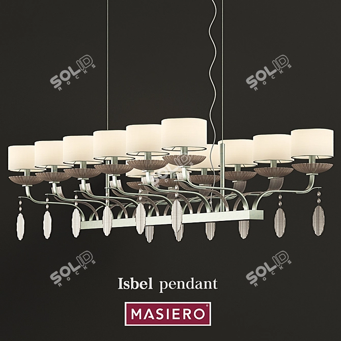 Elegant Glass Chandelier 3D model image 1