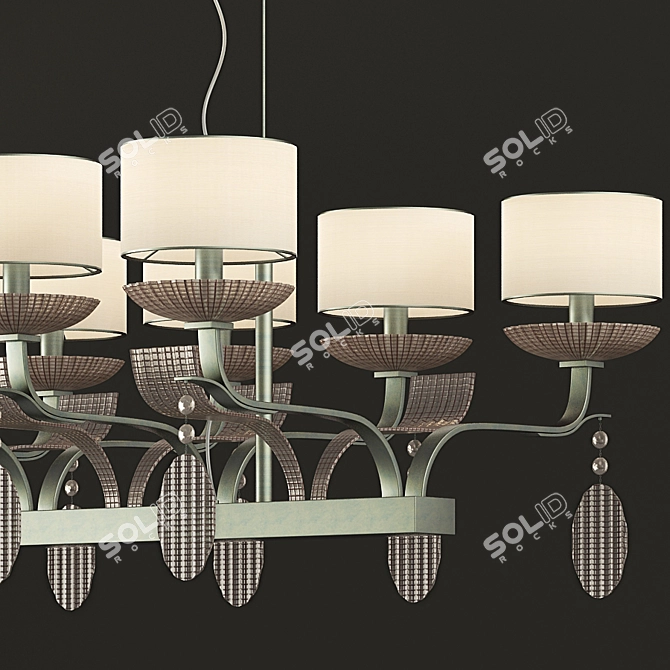 Elegant Glass Chandelier 3D model image 2