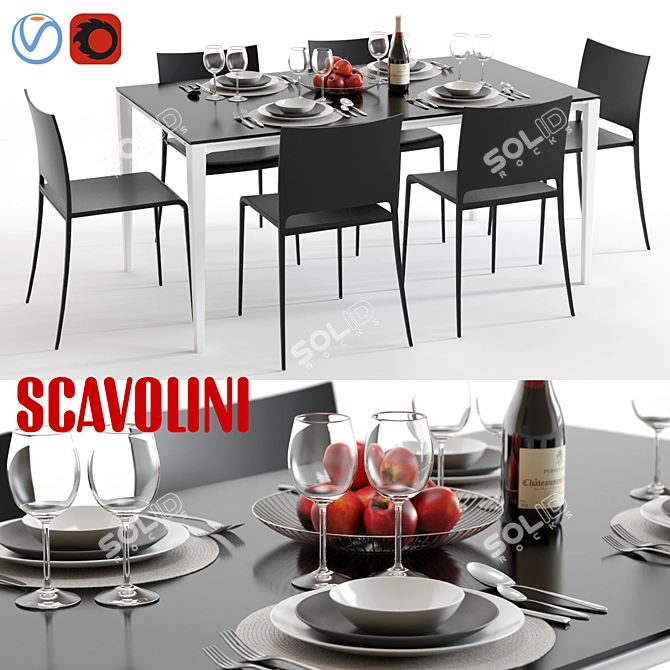 Elegant Scavolini Timeless Set 3D model image 1