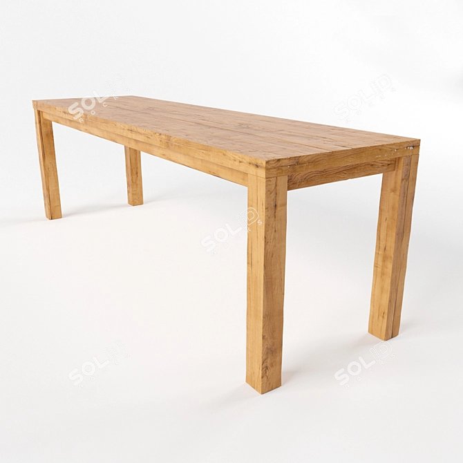 Minimalist Bamboo Coffee Table 3D model image 1