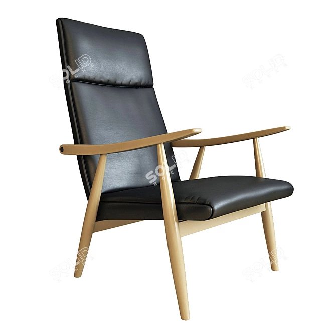 Hans Wegner Getama Armchair: Classic Elegance 3D model image 2