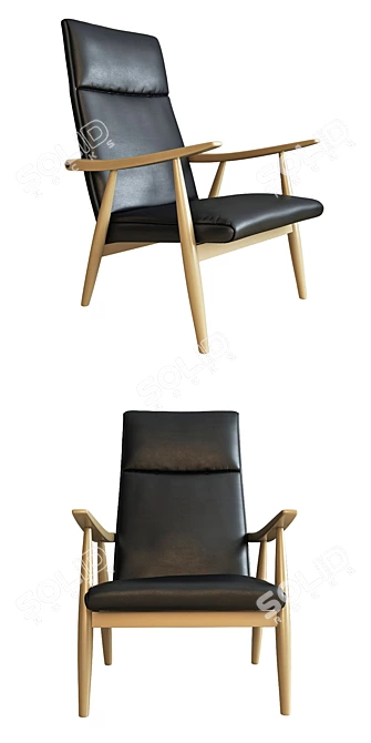 Hans Wegner Getama Armchair: Classic Elegance 3D model image 3