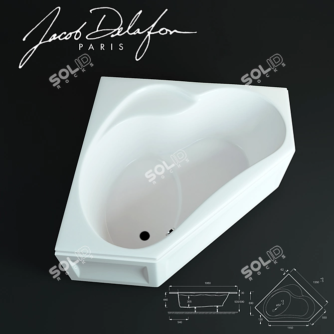 Luxury Bath and Shower Combo 3D model image 1