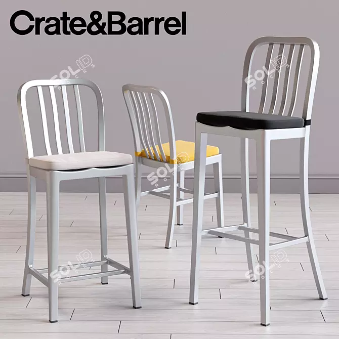 C&B Delta Dining and Bar Chairs: Stylish and Functional Seating Options 3D model image 1