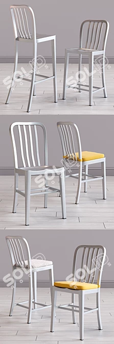 C&B Delta Dining and Bar Chairs: Stylish and Functional Seating Options 3D model image 2